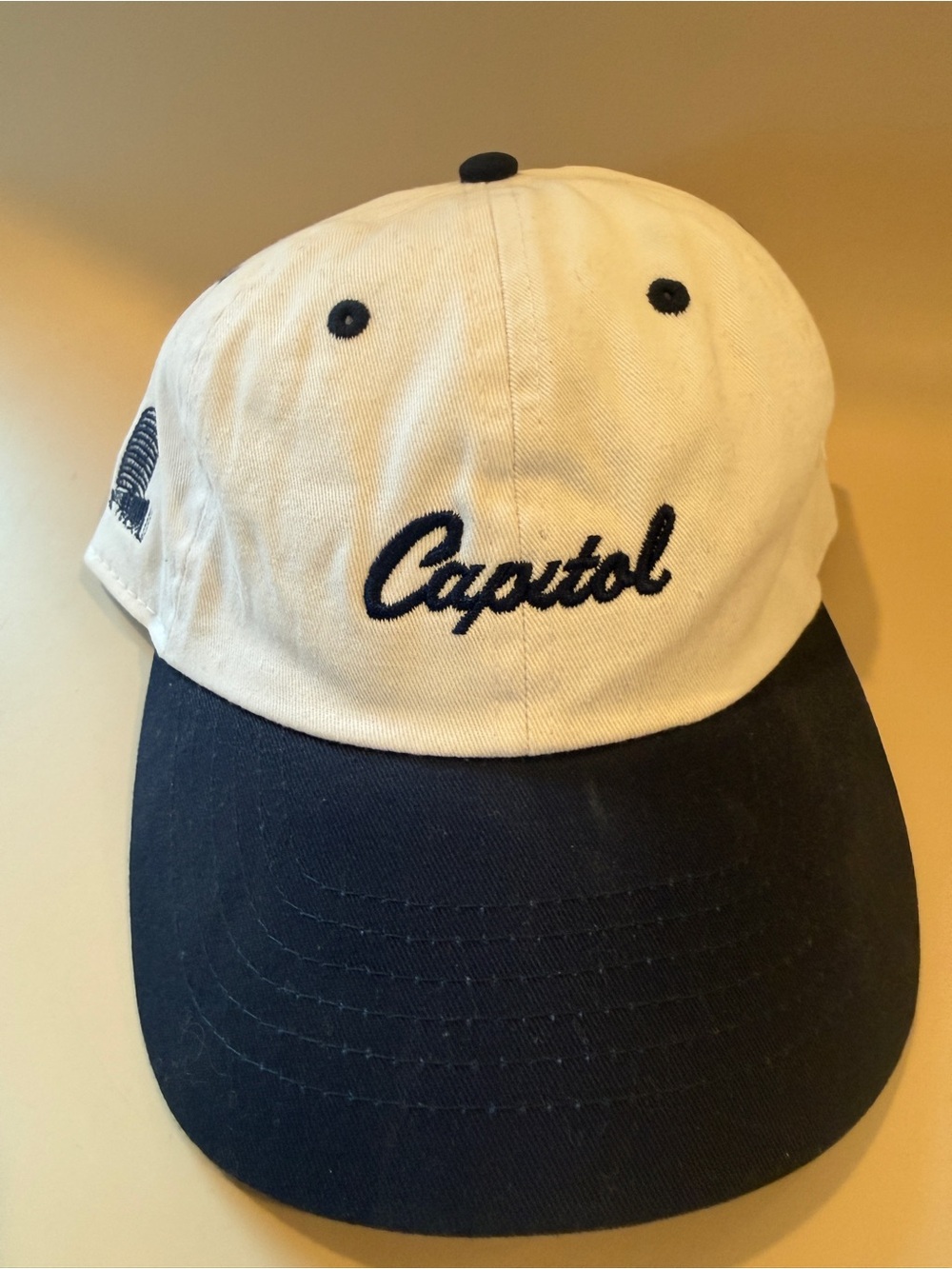 Capitol Records Logo Two-Tone Baseball Cap - White & Navy